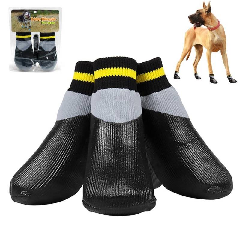 4pcs/set Outdoor Waterproof Nonslip Anti-stain Rubber Sole Pet Shoes