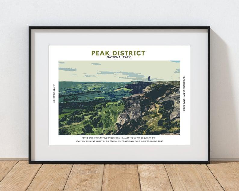 Poster Canvas Peak District Print -Derwent Edge Art – Peak District Home Decor – Gift For Hiker, Hiking Poster Wall Decor, Poster Gift Decor Home Decor Wall Art Visual Art