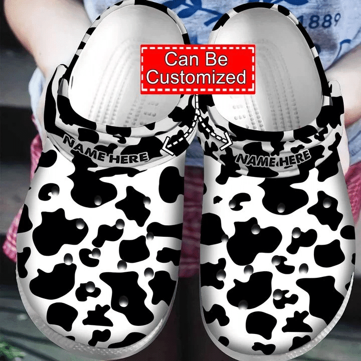 Cow Pattern Skin Dairy Farmer Cattle Lovers Gift For Fan Classic Water Rubber clog Shoes Comfy Footwear