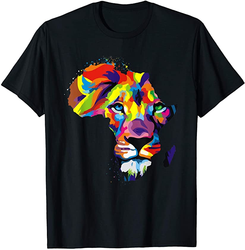 Vintage African Lion Face Africa Lover Juneteenth Men Women T-Shirt