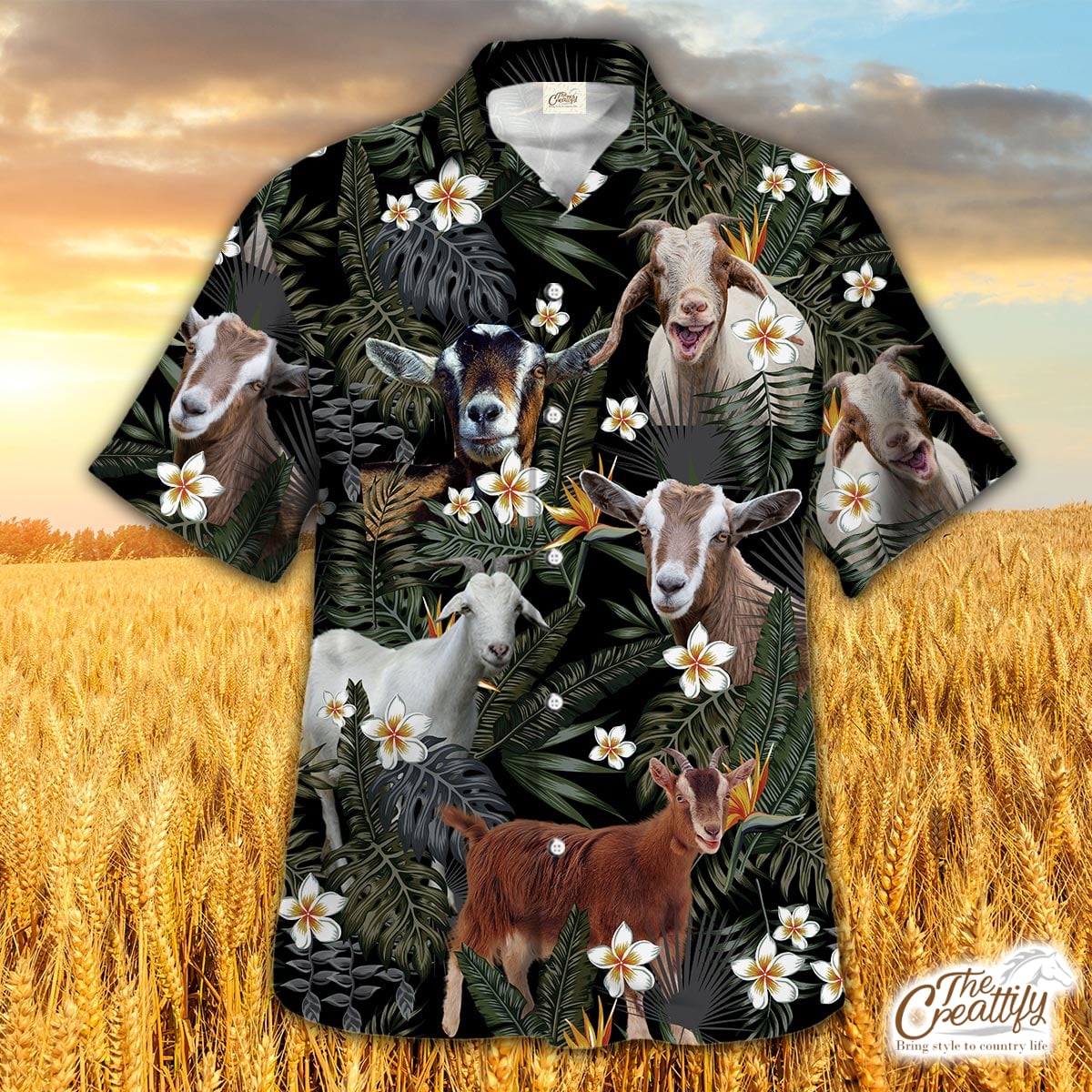 Goat Tropical Leaves And Flowers Hawaii Shirt Ha2653