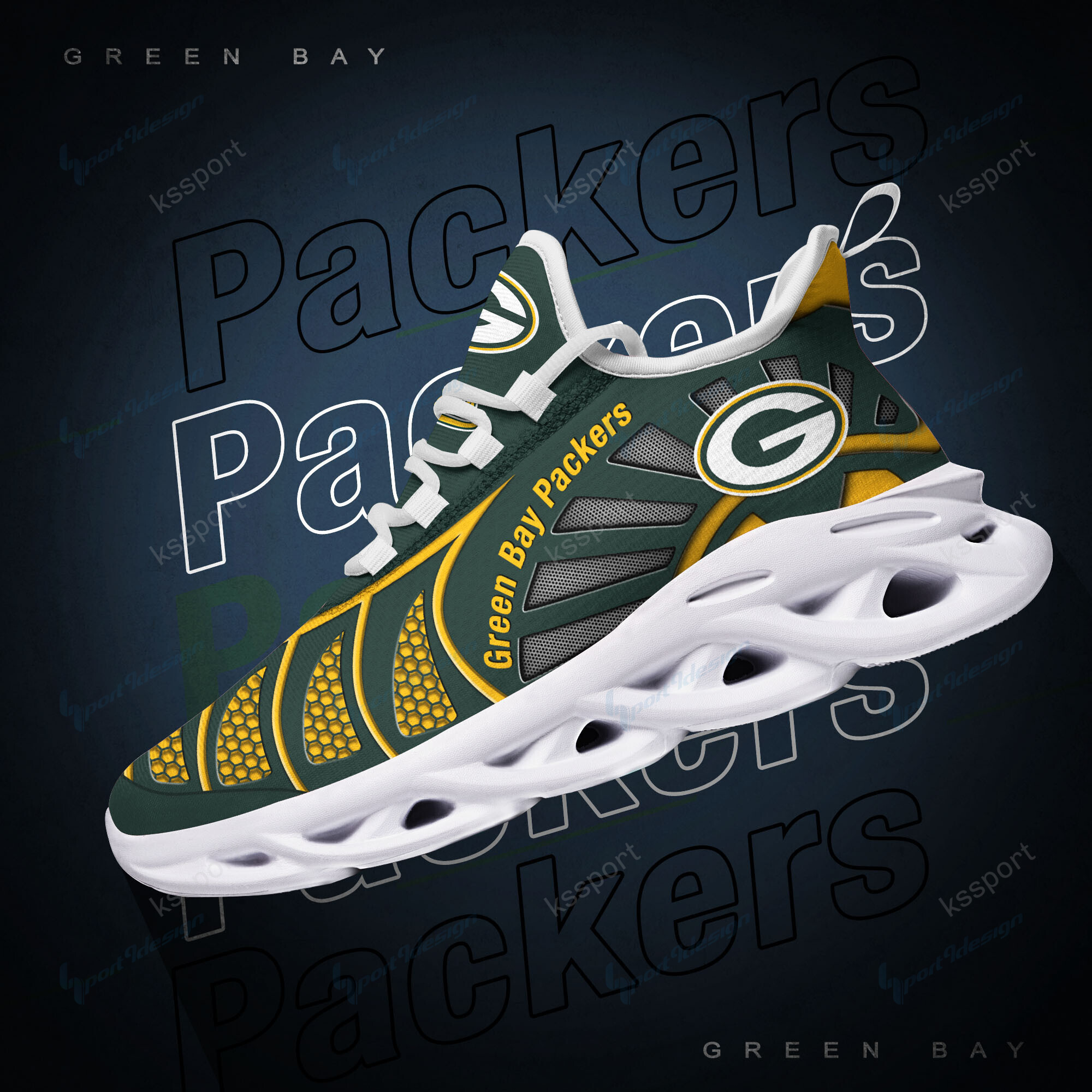 Green Bay Packers Yezy Running Sneakers Bg995