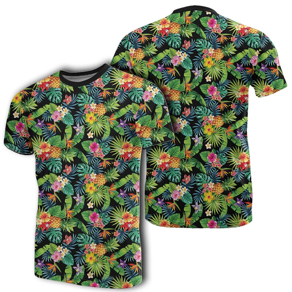 Hawaiian Tropical Pattern With Palm Leaves And Flowers Ah Ha40339