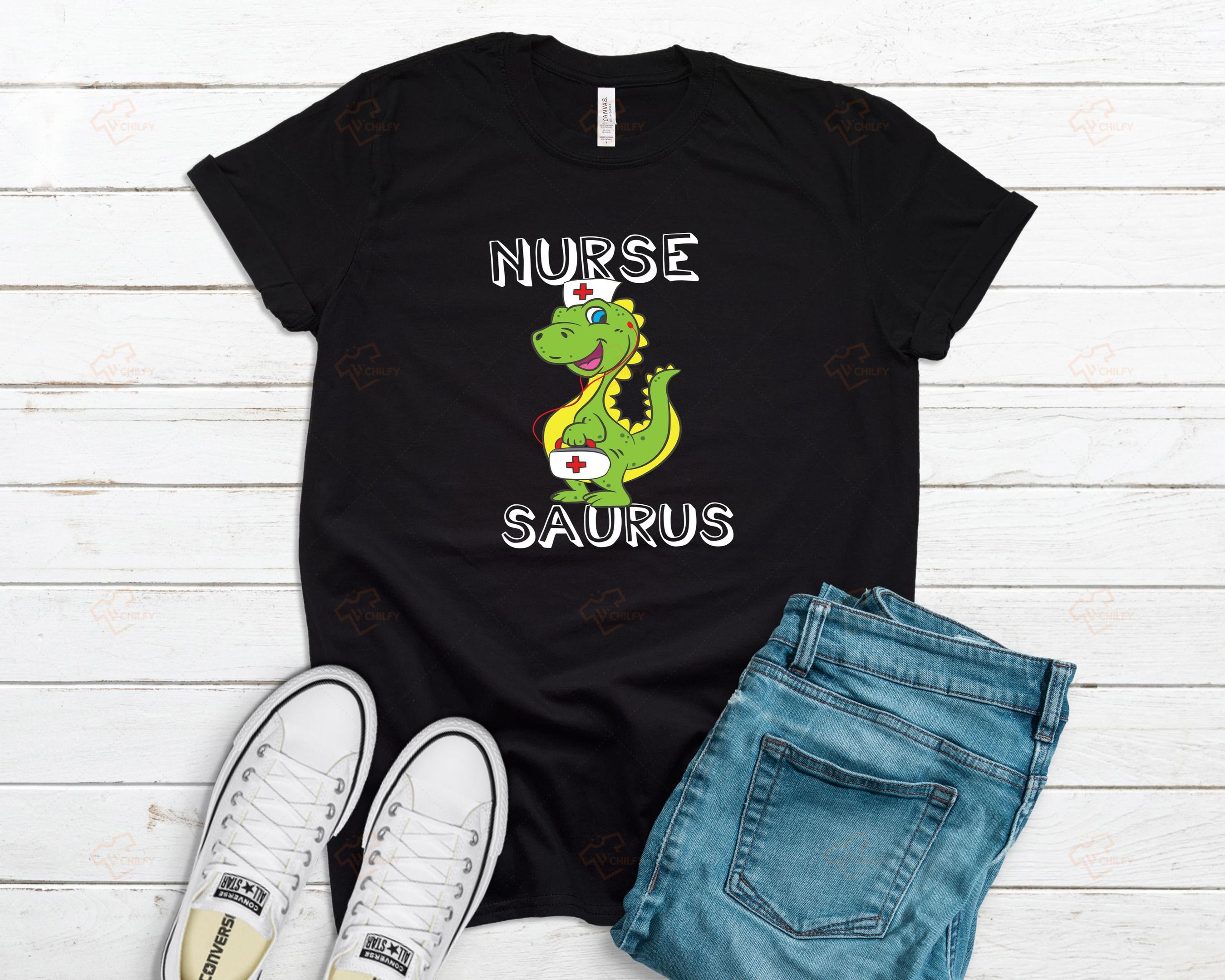 Nurse Saurus Shirt, Funny  Cute Nurse Shirt, Nurse GIft, Nursing Student, Future Nurse, RN Shirt