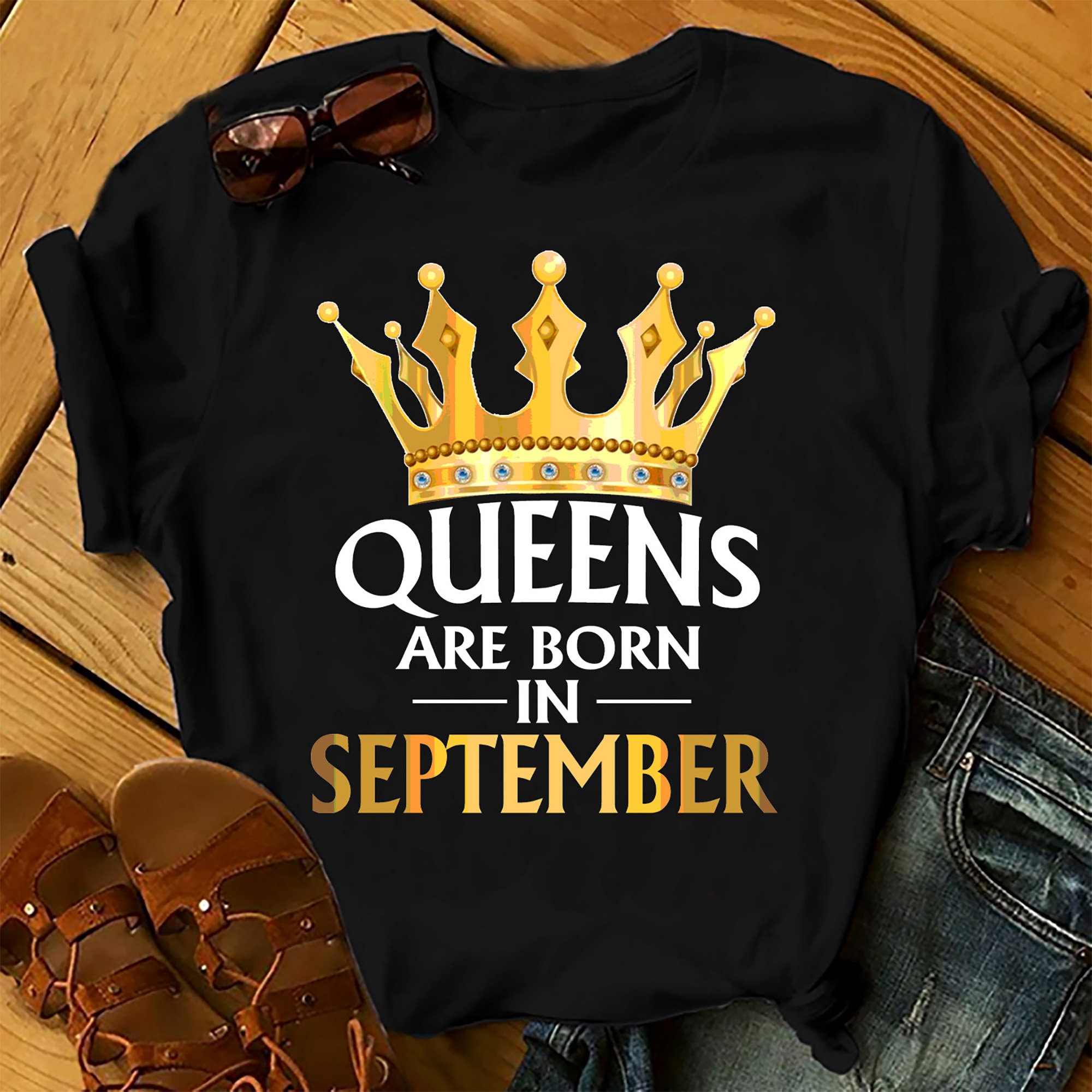 Queens Are Born In September Shirts Women, Birthday T Shirts, Summer Tops, Beach T Shirts