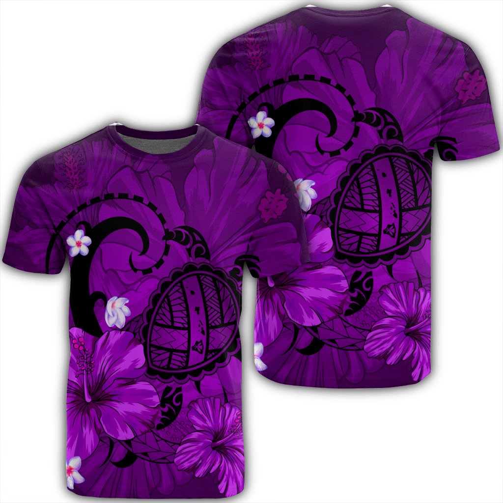 Hawaii Map Big Turtle Hibiscus Plumeria Tribal Polynesian Purple Ah Ha41219