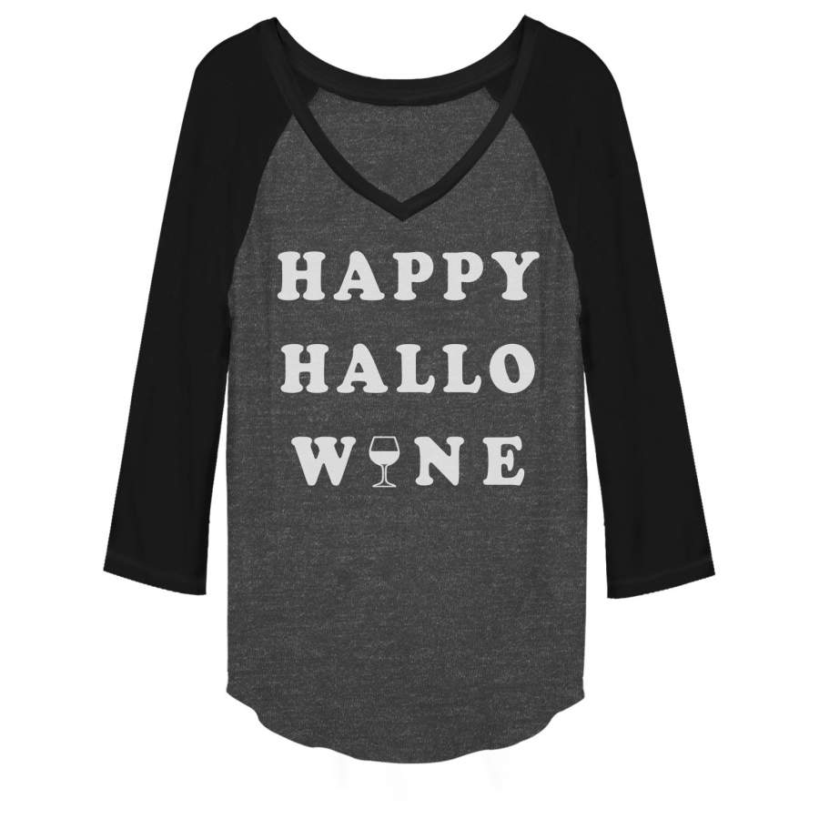 CHIN UP Junior’s Halloween Happy Wine Baseball Tee