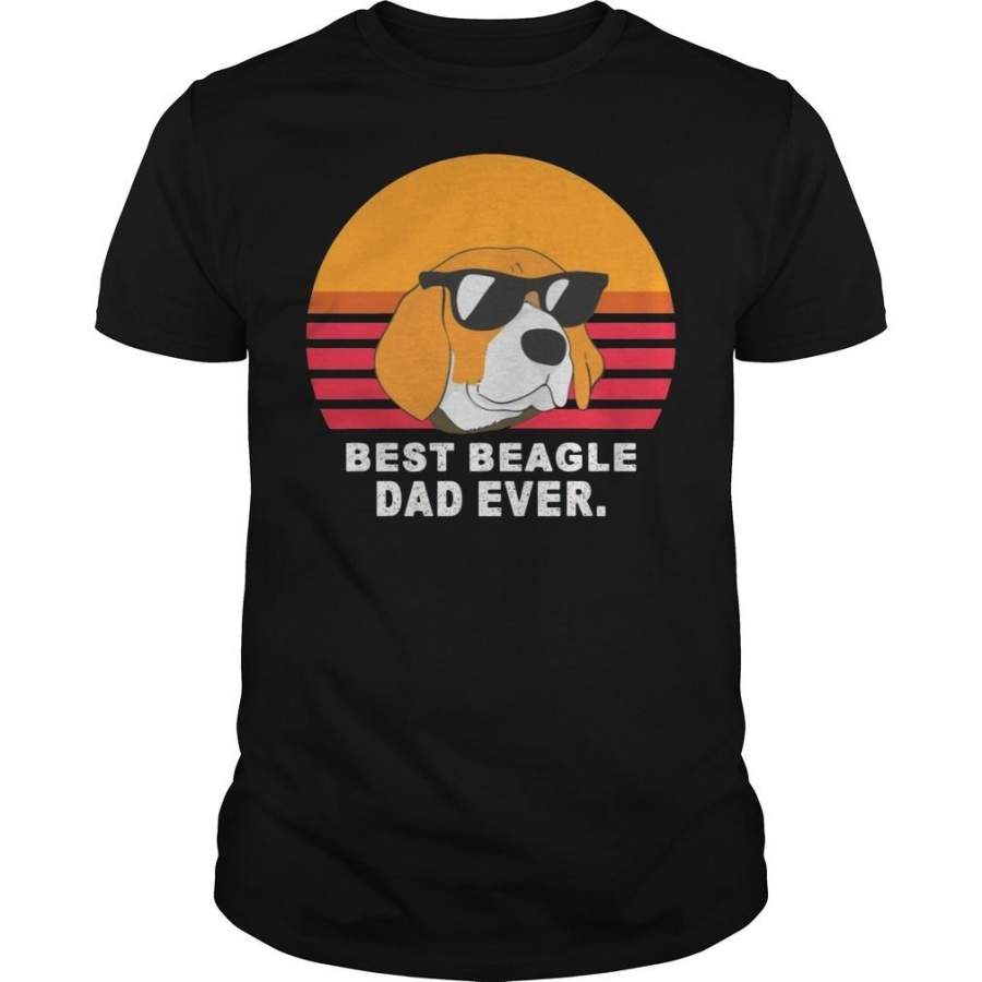 Retro Sunset Best Beagle Dad Ever Shirt