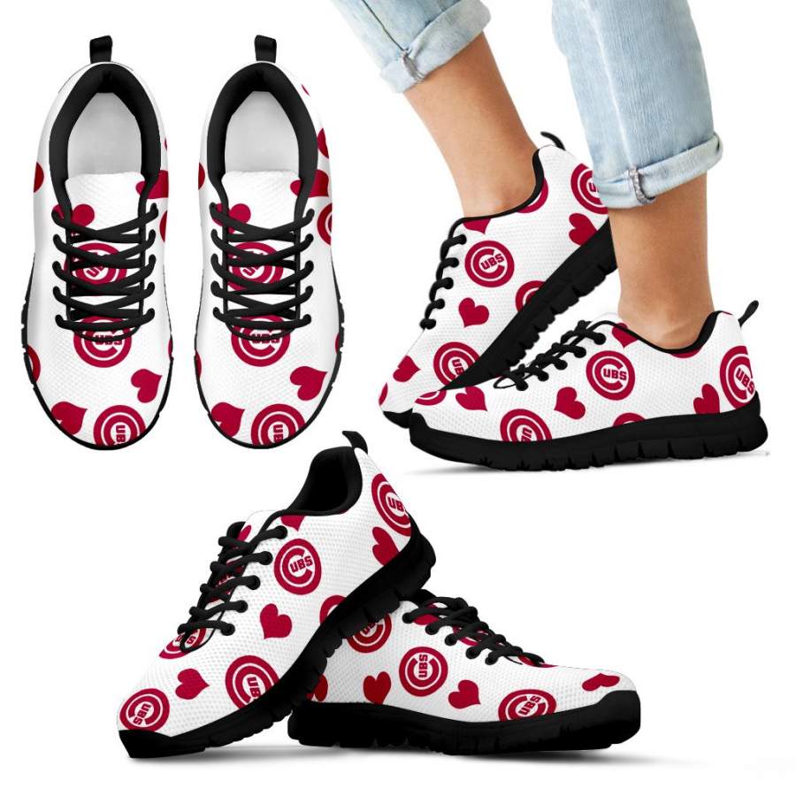 Sweeten Dreamy Love Pattern With Logo Chicago Cubs Sneakers