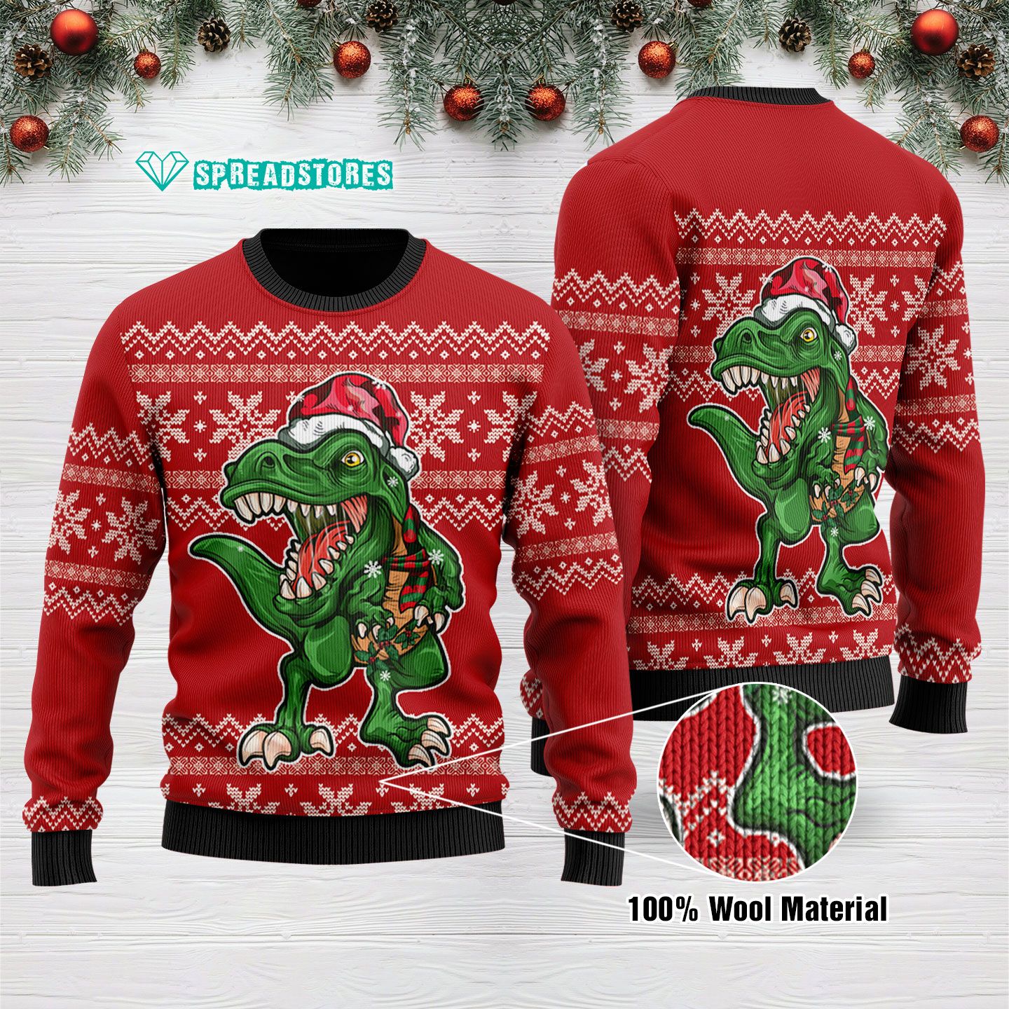 Ugly Sweatshirt Tree Rex Ugly Sweater 1510