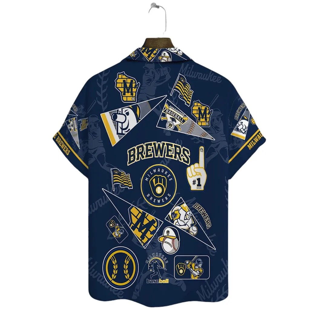 Milwaukee Brewers Hawaiian Shirt Fan Collage