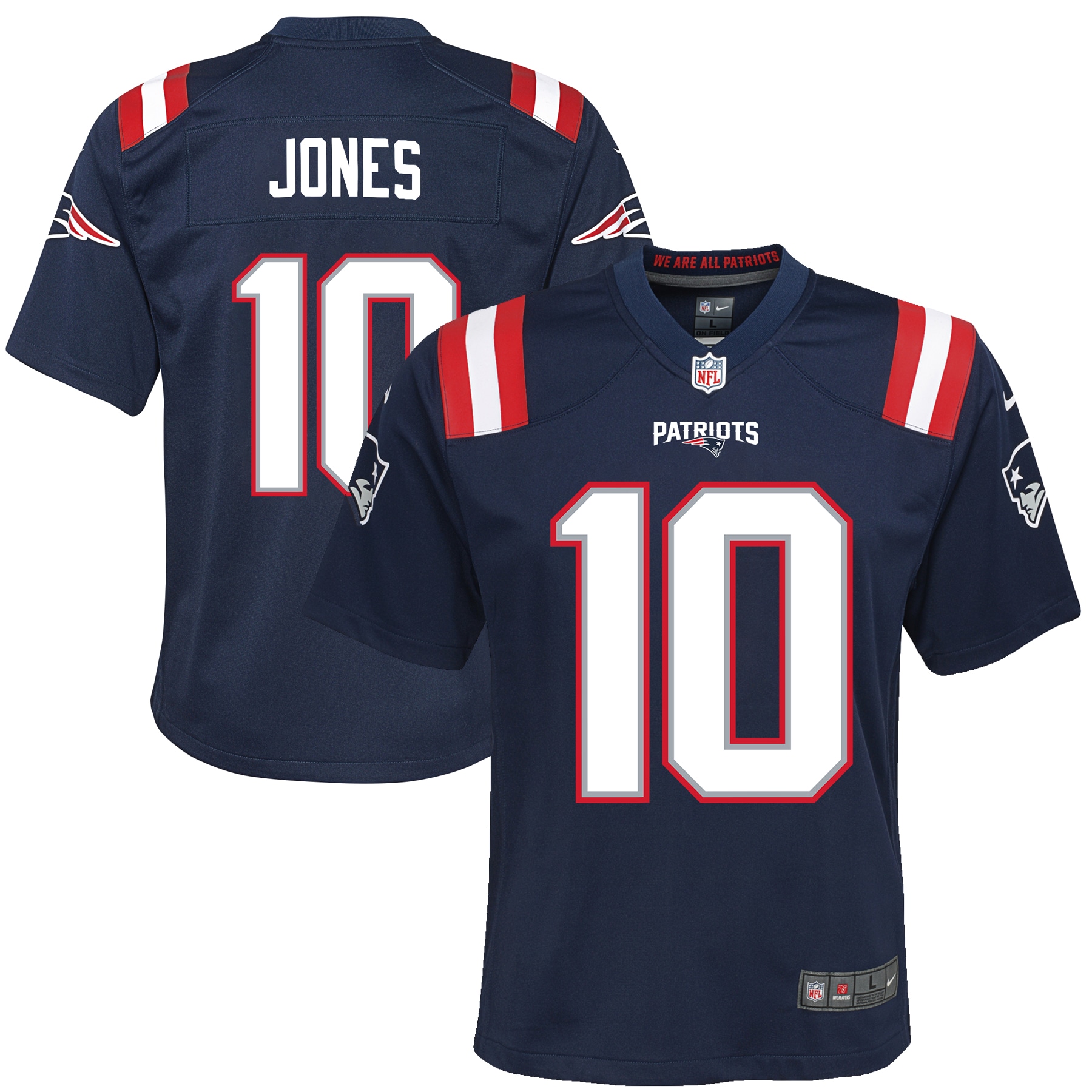 Mac Jones New England Patriots Youth Game Jersey – Navy