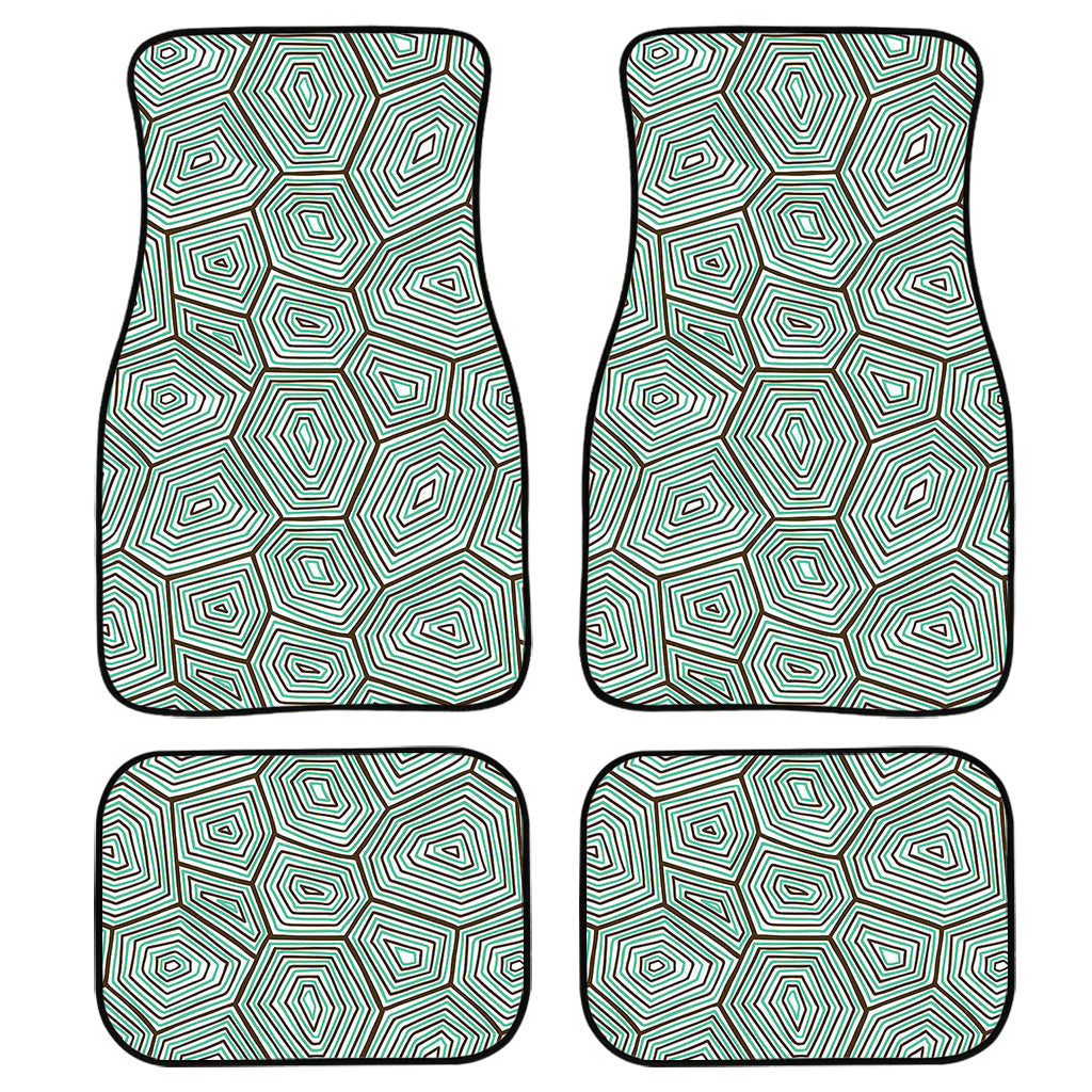 Turtle Shell Pattern Print Front And Back Car Floor Mats, Front Car Mat