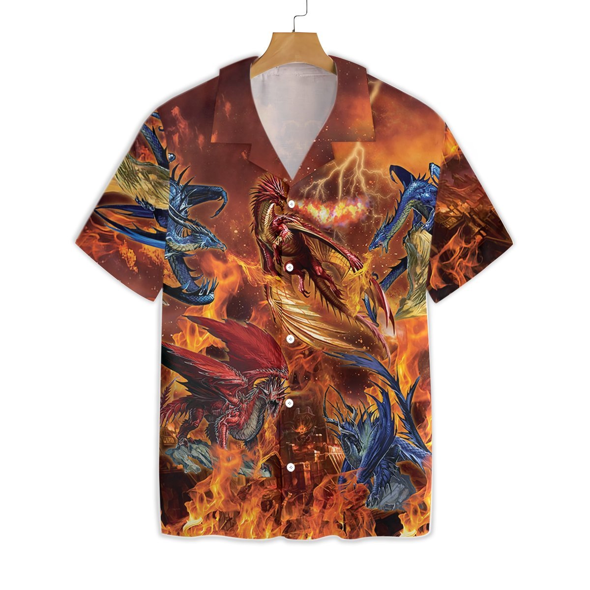 Shape Of Fire Dragons Hawaiian Shirt Ha44185