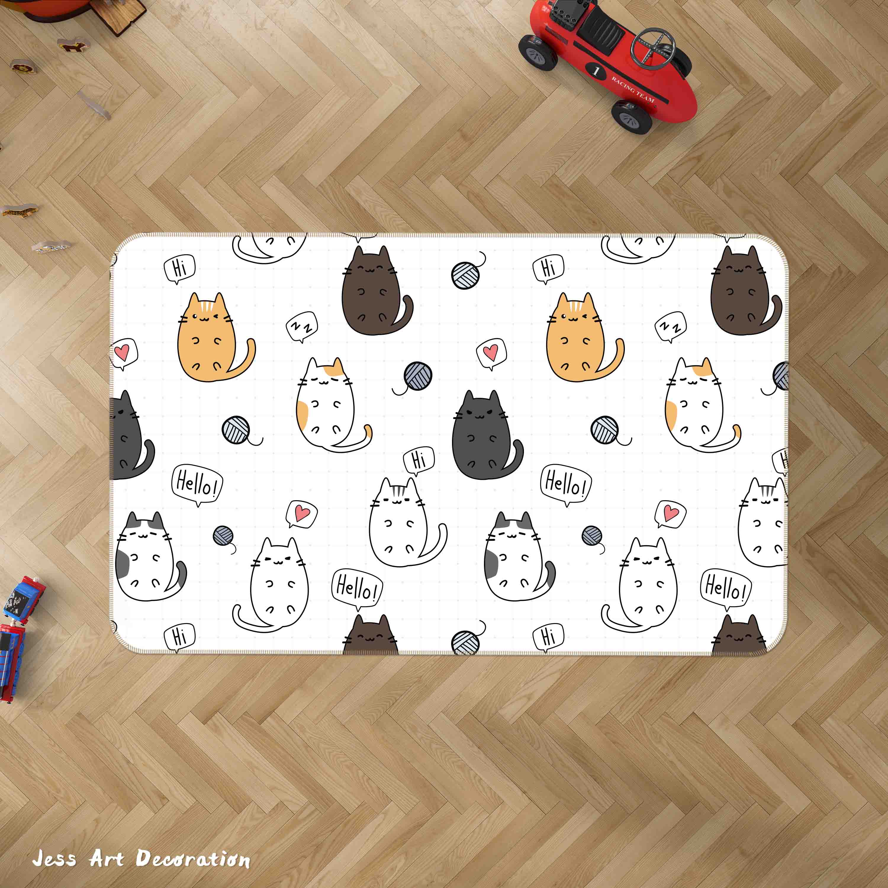 3D Cartoon Animal Cat Non-Slip Rug Mat 2