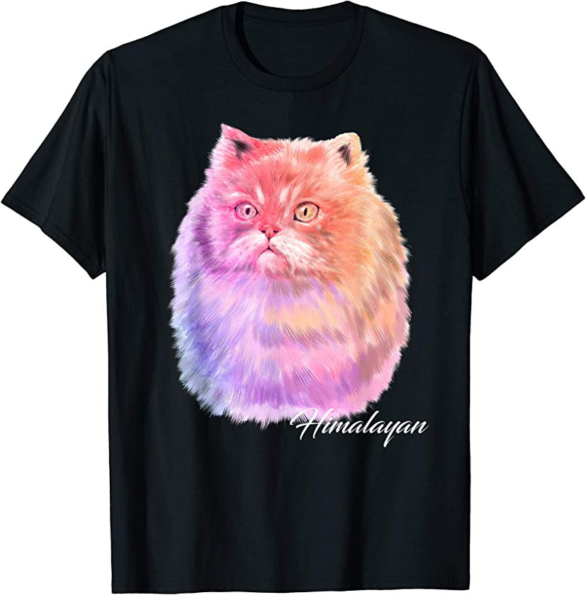 Colorful Himalayan Cat Funny Kitties Kitten Lover Owner Gift T-Shirt