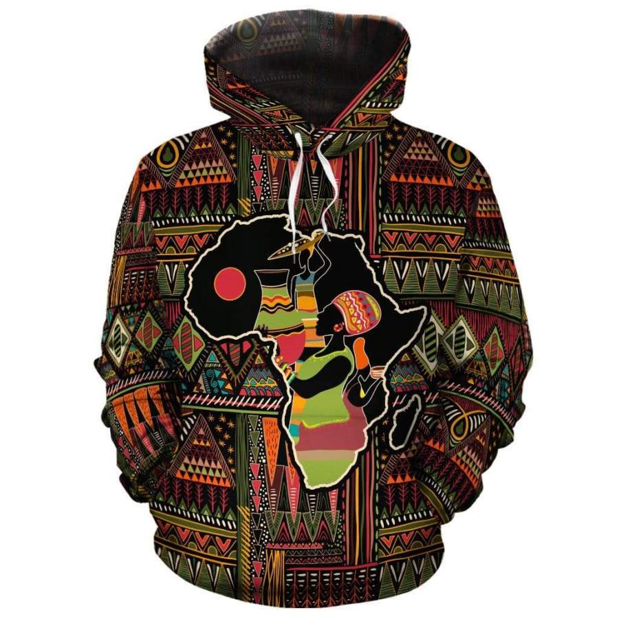 Africa Map Pattern All-over Hoodie