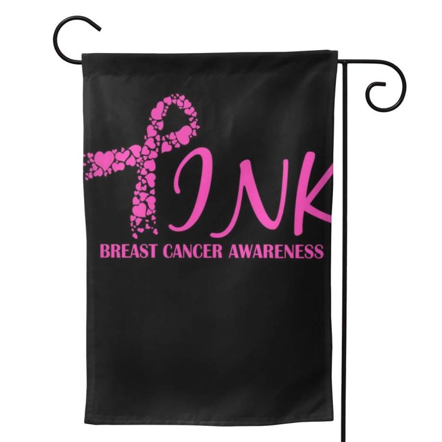 2 Pcs Garden Flag Wear Pink Breast Cancer Awareness Horizontal Poster 12.5″x18″ -Mothers Day, Birthday Gifts for Mom, Dad, Wife, Husband, Daughters, Grandma, Friends