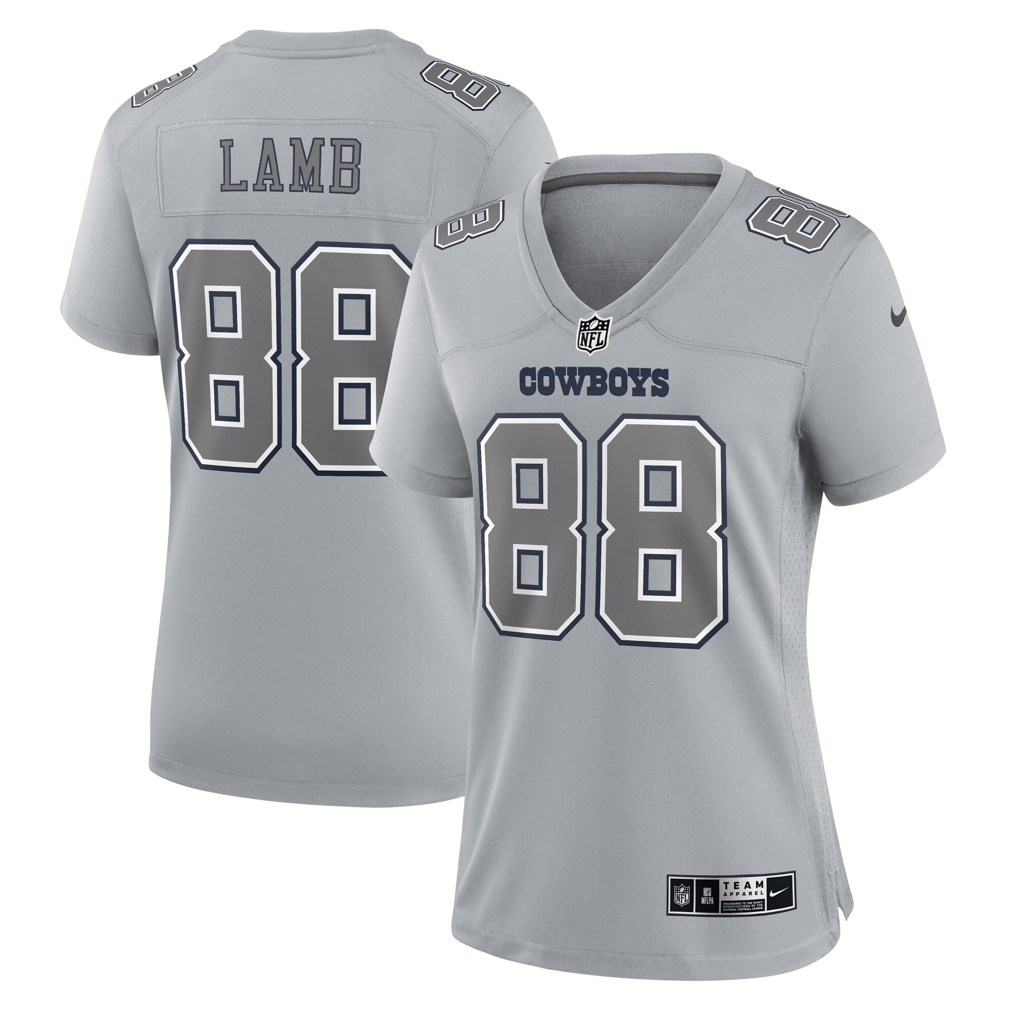 CeeDee Lamb Dallas Cowboys Women's Atmosphere Fashion Game Jersey – Gray