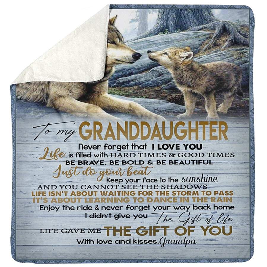 Wolves Grandpa Wants Granddaughter To Do Her Best Sherpa Blanket