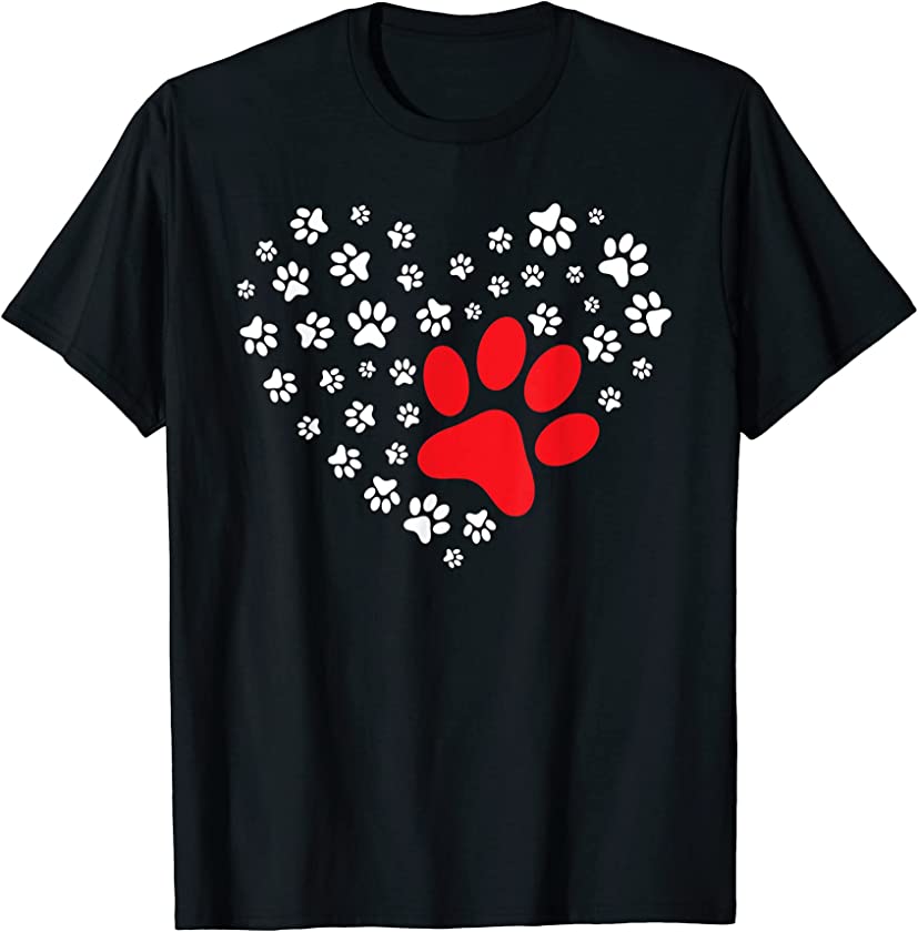 Dog Paw Heart – Dog Lover Puppy Owner T-Shirt