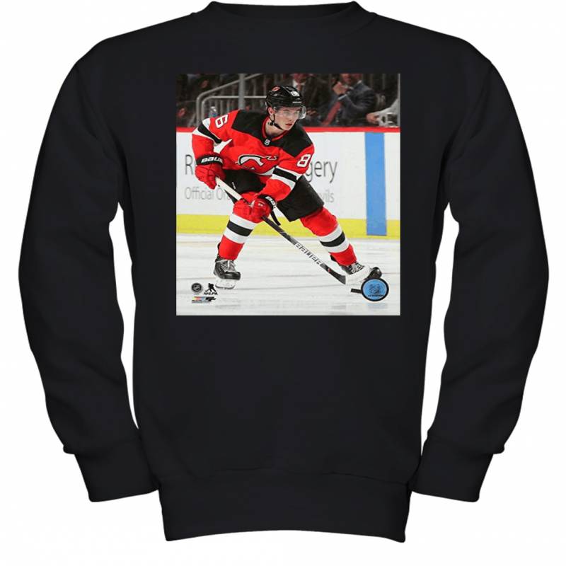 Jack Hughes New Jersey Devils in Action Youth Sweatshirt