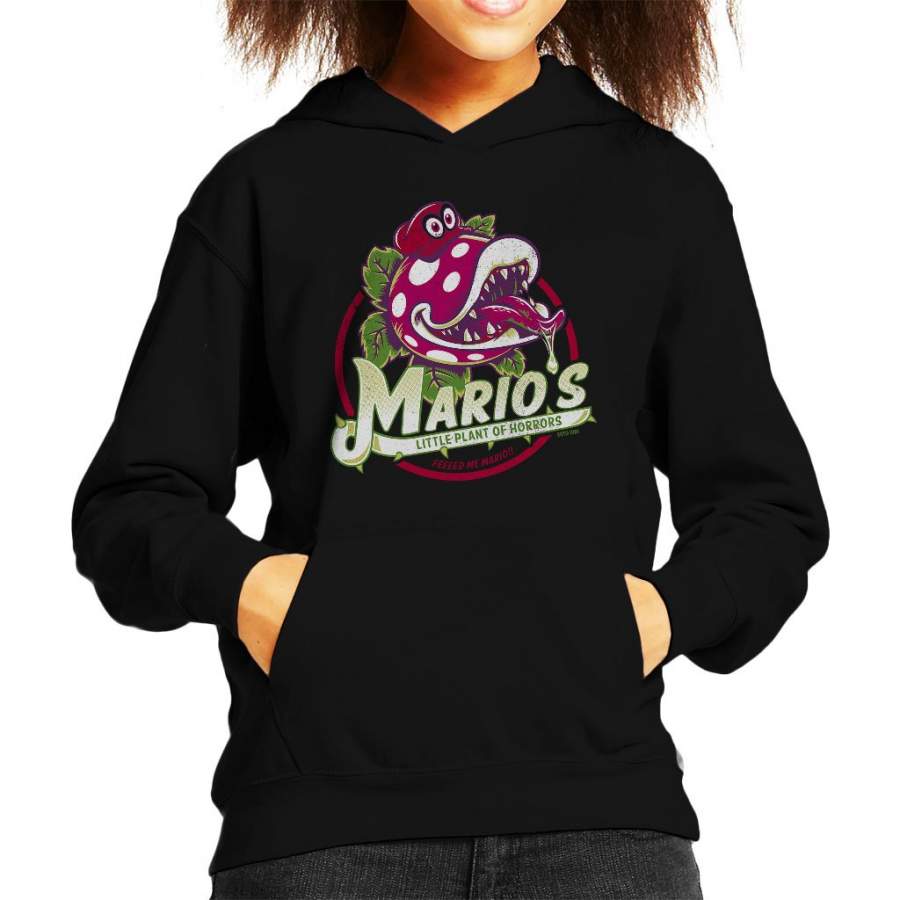 Super Mario Little Plant Of Horrors Kid’s Hooded Sweatshirt