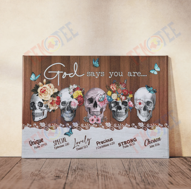 Canvas Painting Bestieship Skull. God Says You Are Canvas Wall Art Stunning� Canvas Home Decoration