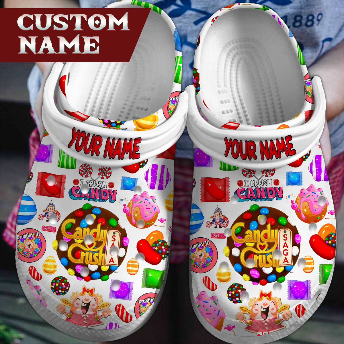 Candy Crush Saga Game Crocs Crocband Clogs Shoes For Men Women and Kids