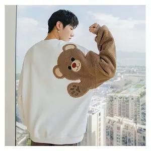 Cute Harajuku Couple Sweatshirt Women Cartoon Bear Clothes Funny Loose Autumn Hoodies Cool Pullover High Street Tops Female alx