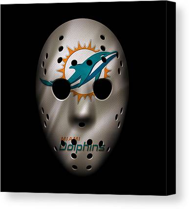 Miami Dolphins War Mask Joe Hamilton Canvas Print