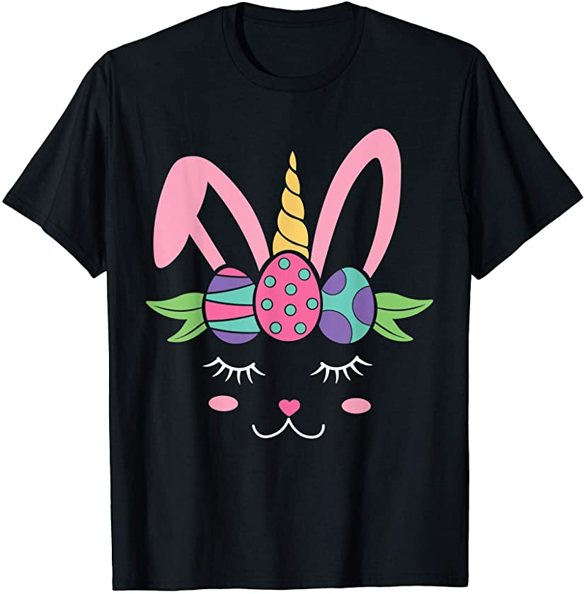 Unicorn Rabbit Bunny Cute Easter Eggs 2021 Easter Day T-Shirt