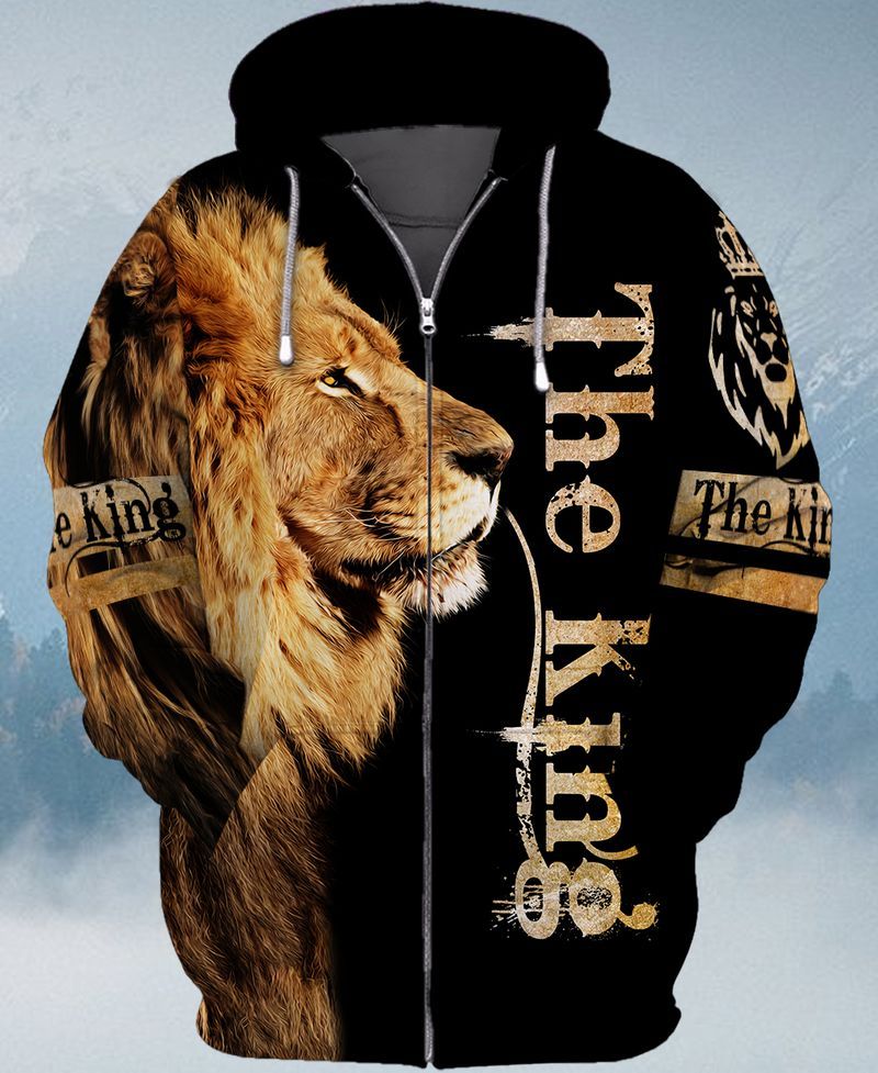 The King Lion 3D Full Print Shirt 3D Zipper Hoodie