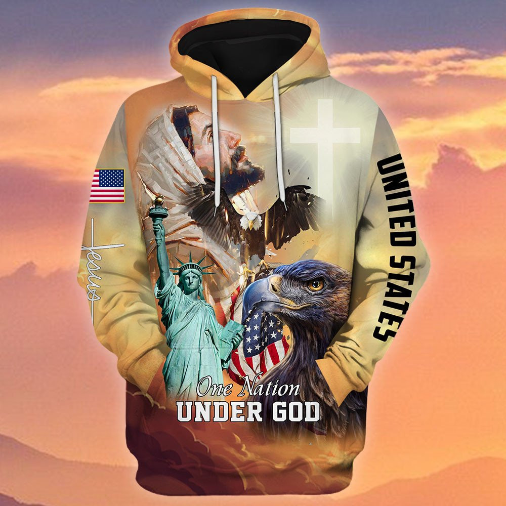 Jesus One Nation Under God Hoodie Mt