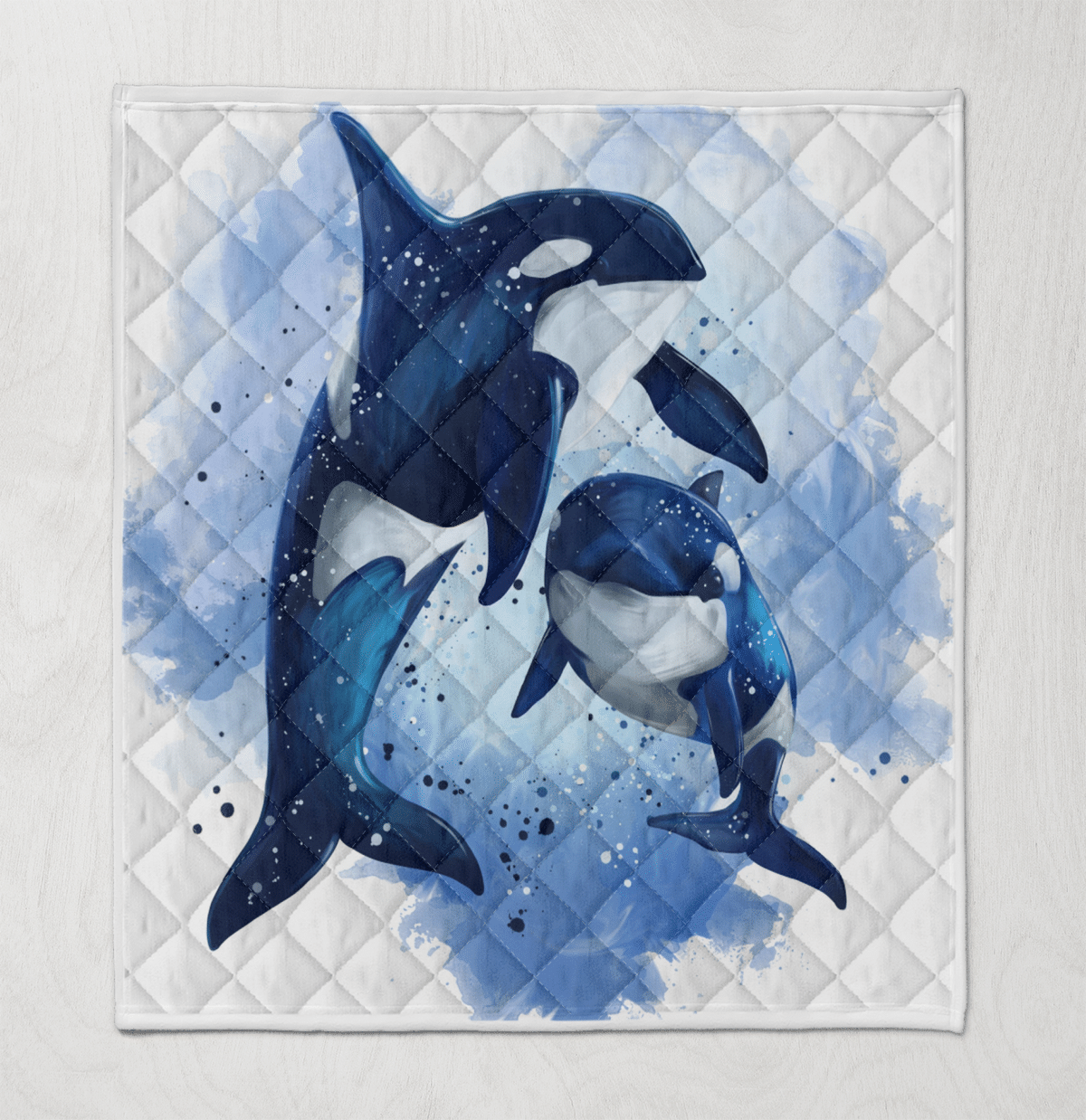 Dolphin Watercolor SCL-KC0306 Quilt Blanket