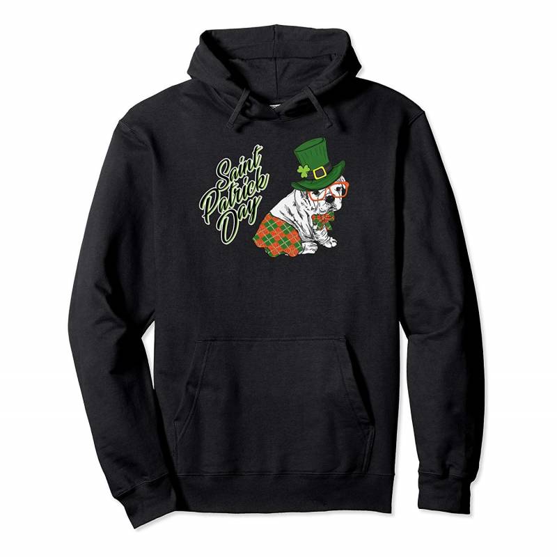 St.Patrick’s Day English Bulldog Puppy Leprechaun Dog Lover Pullover Hoodie