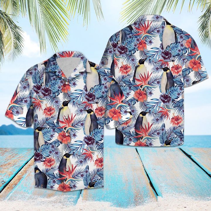 Penguin Hawaiian Shirt Summer Button Up For Men, Women, Couple