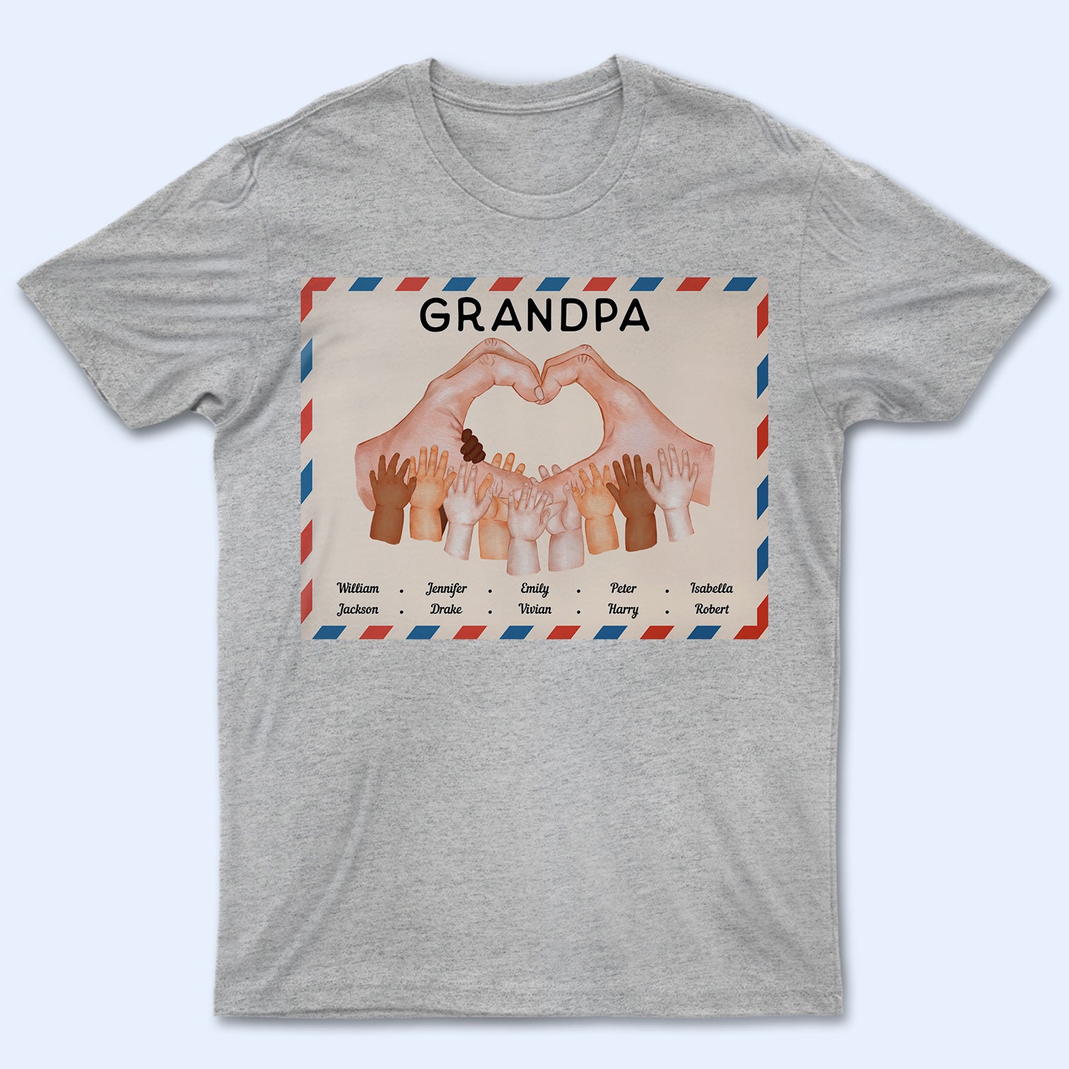 Grandpa Kid’S Hand – Gift For Grandpa, Grandma – Personalized Custom T Shirt