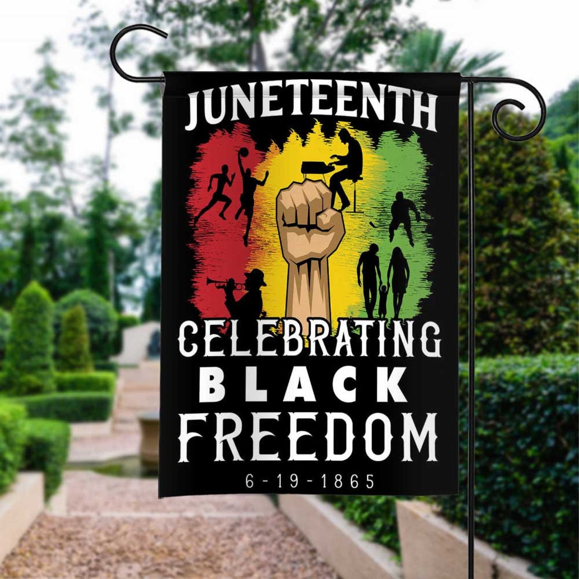 Juneteenth African Flag, Black Lives Matter Flag, Black Freedom Flag, Juneteenth Flag, African American Civil Rights Lawn Yard Decor Pg005