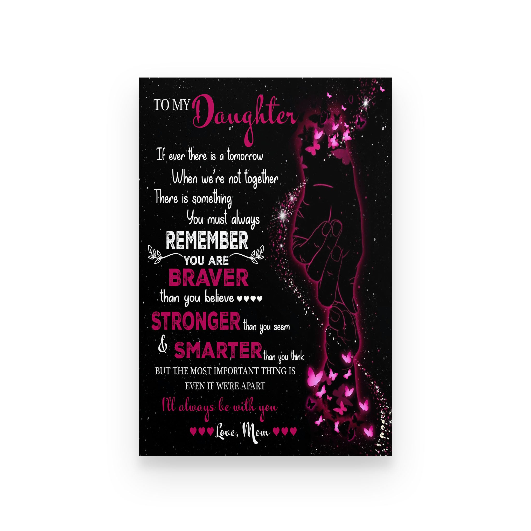 Family poster  mom to daughter you are stronger than you seem