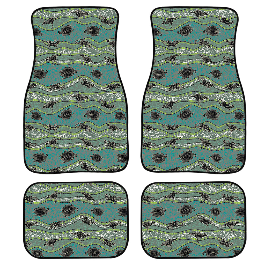 Aboriginal Animals Pattern Print Front And Back Car Floor Mats, Front Car Mat