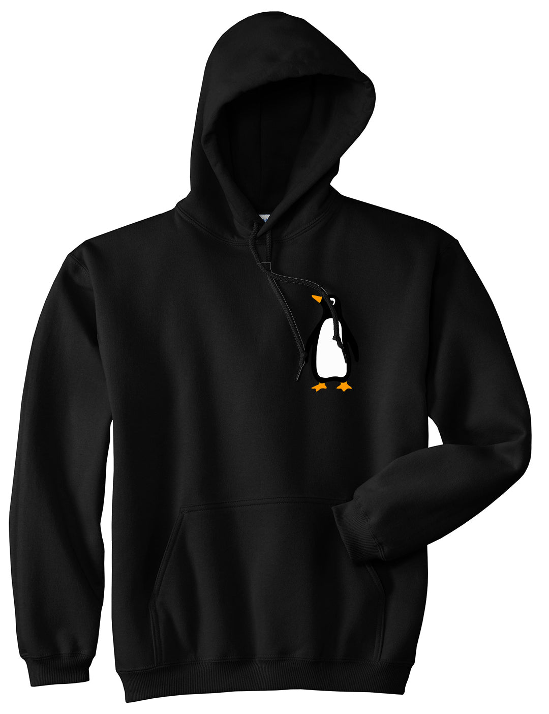 Penguin Animal Chest Mens Pullover Hoodie