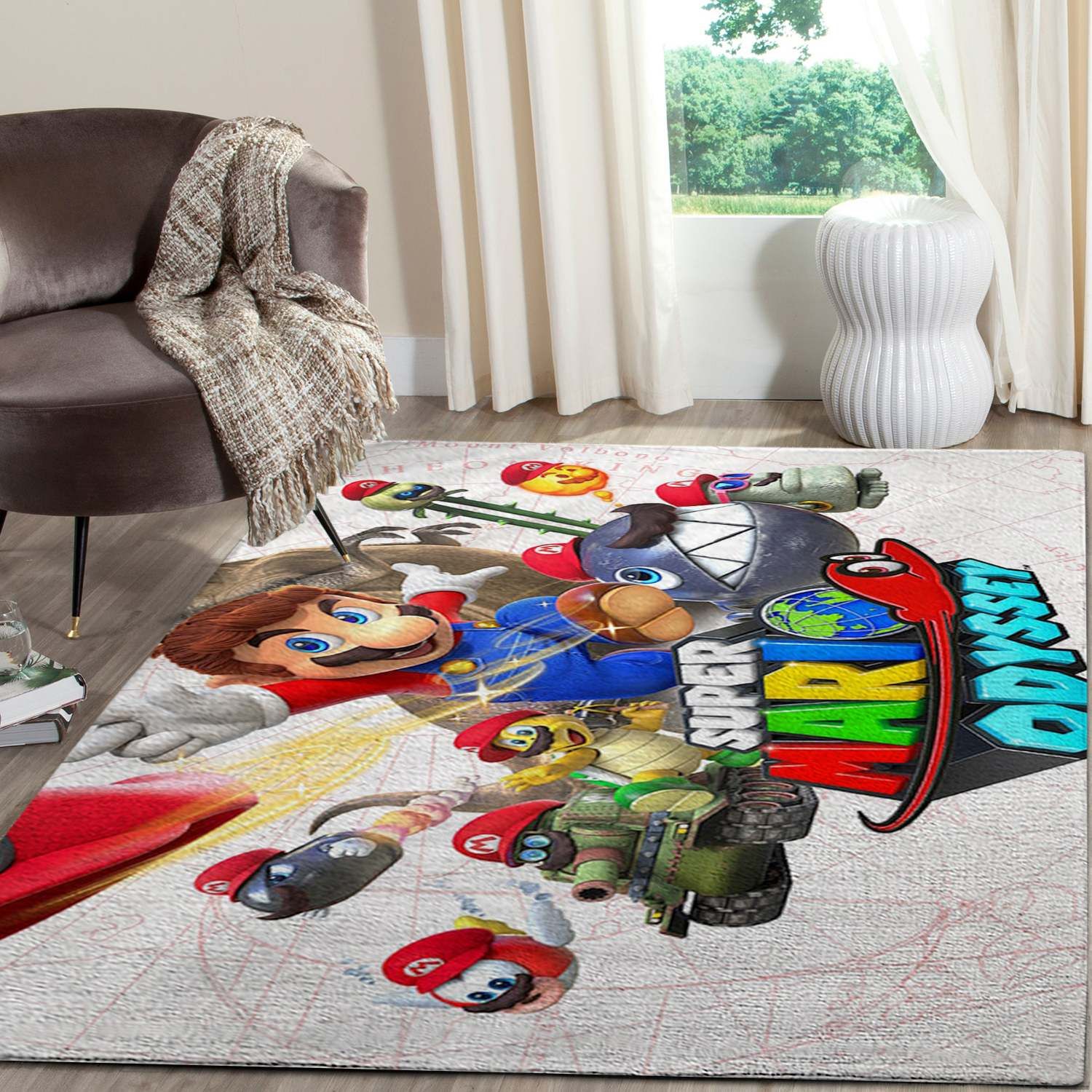 The 20 Rug Super Paper Mario Gaming Area Rugs Living Room Carpet FN041221 Christmas Gift Floor Decor