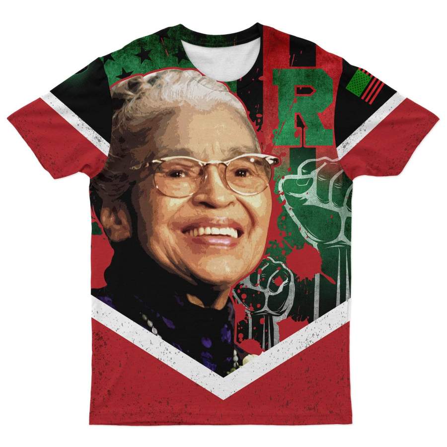 African American Flag Rosa Park T-shirt