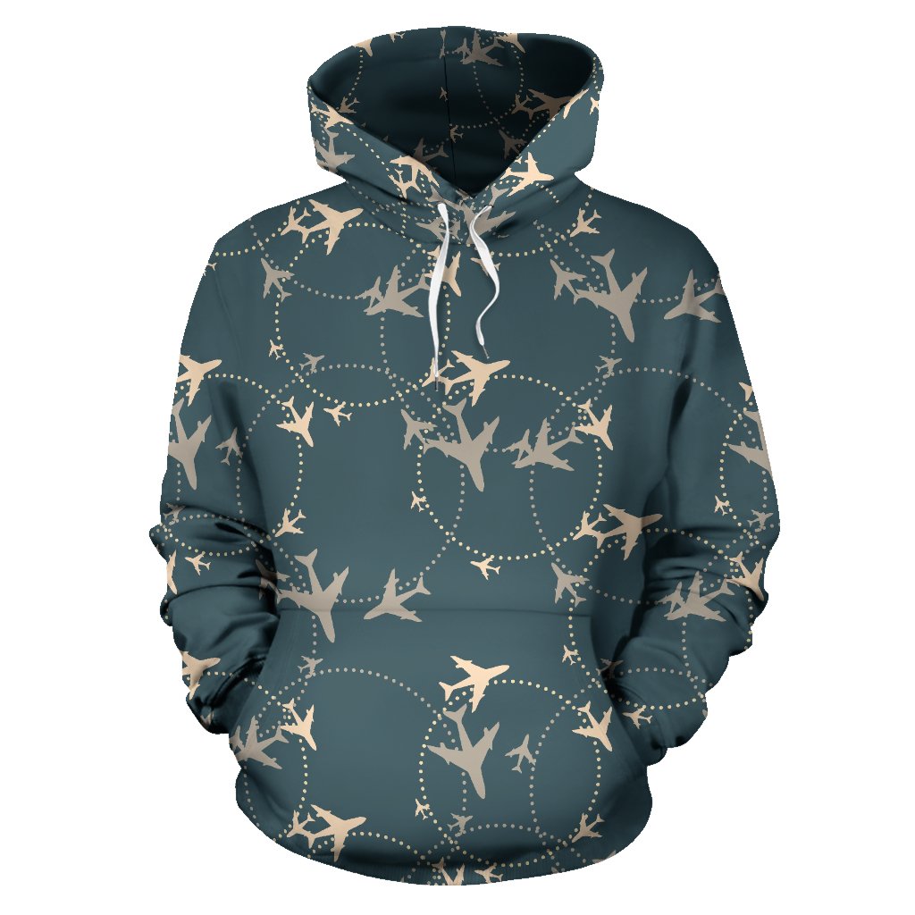 Airplane Circle Pattern Men Women Pullover Hoodie