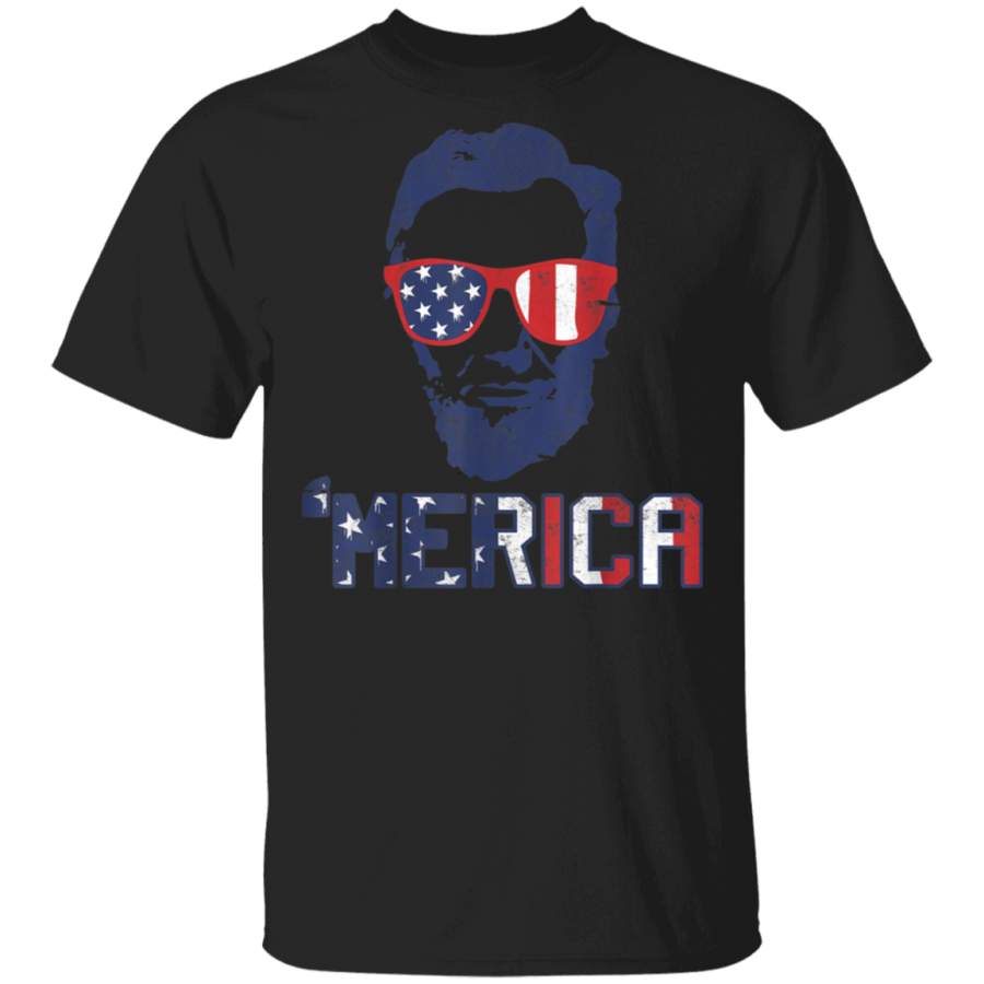 Abraham Lincoln USA Flag 4th Fourth Of July Merica President TShirt