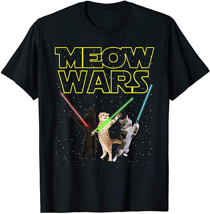 Meow Wars Cat Space Kitten Funny Cats Lovers Men Women Kids T-Shirt