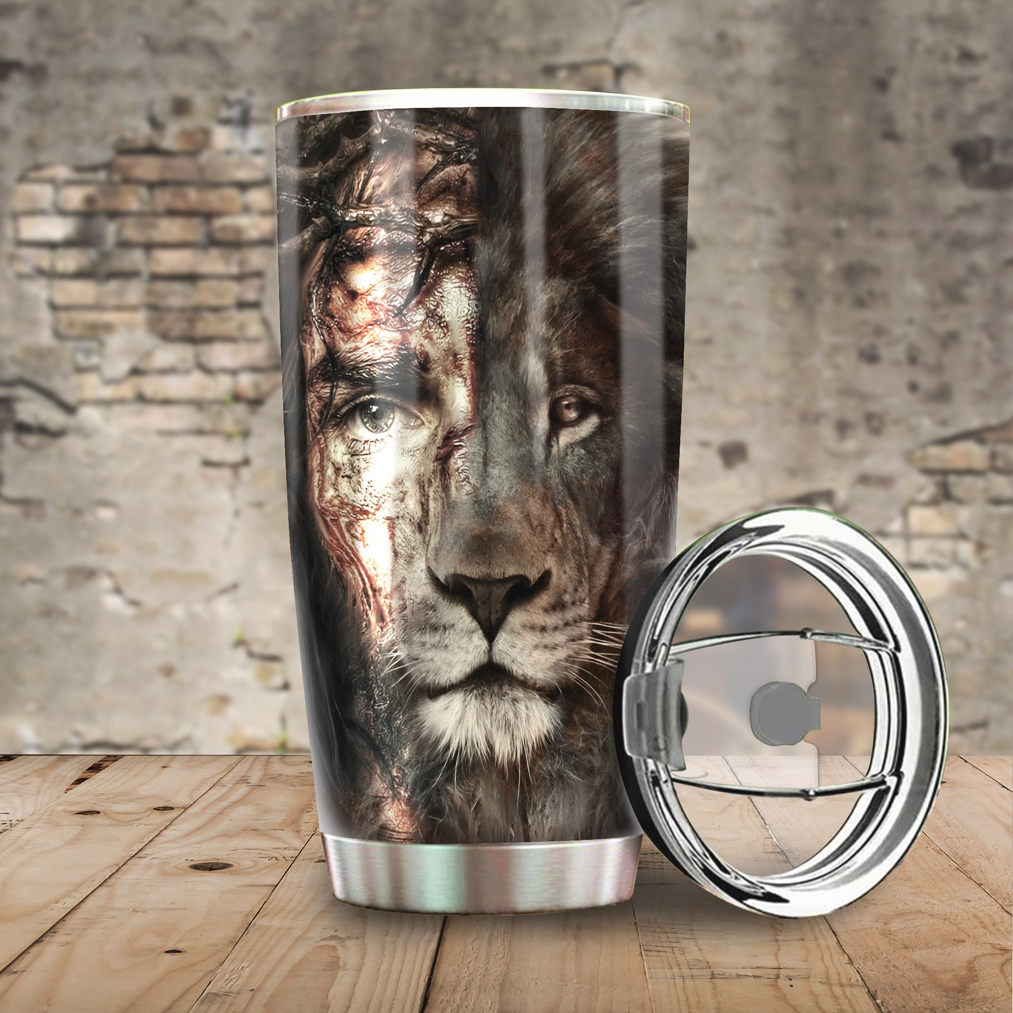 Unifinz Jesus Tumbler Jesus Half Face Lion 3D Tumbler Cup 20 Oz 2022