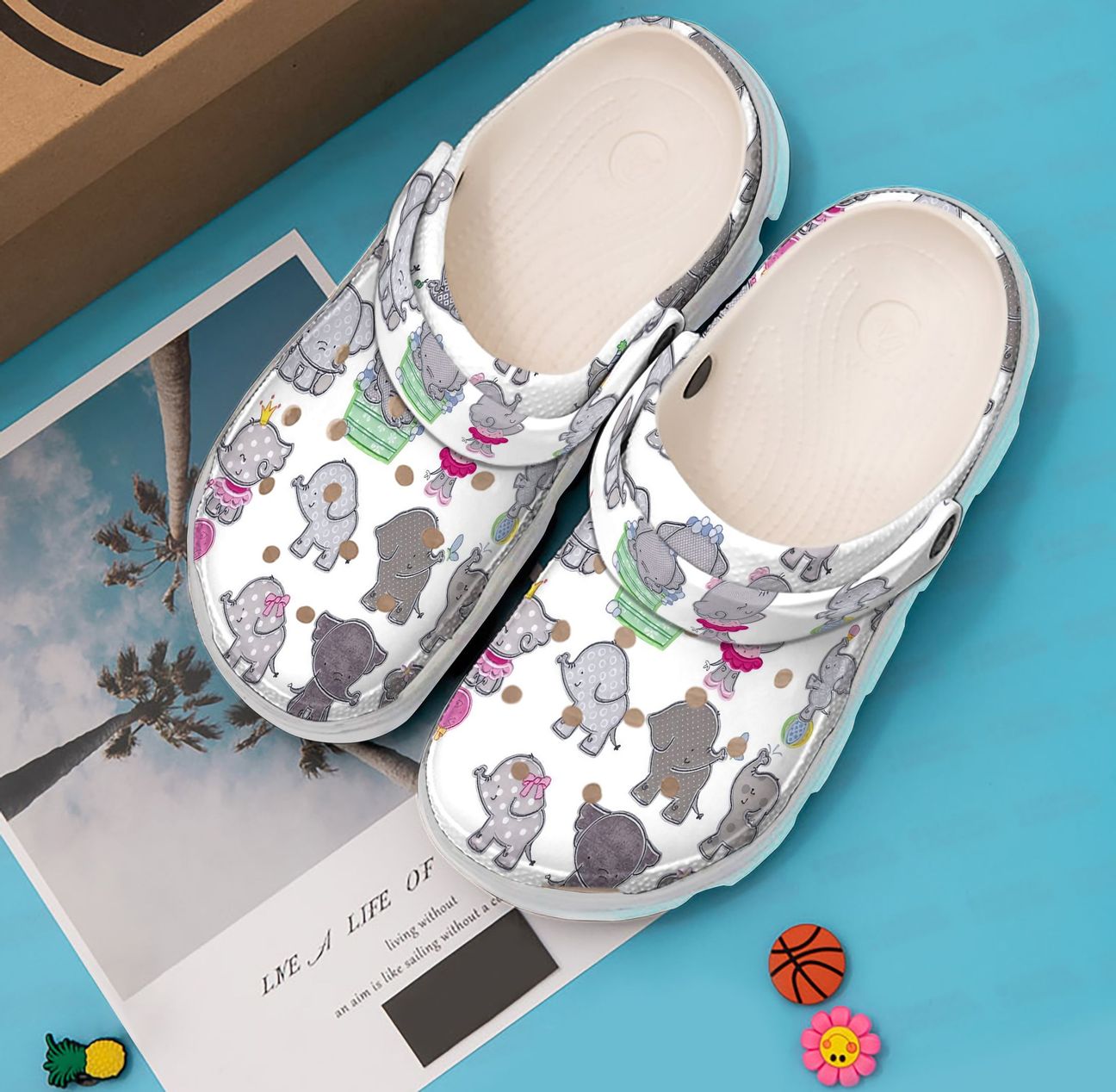 Elephant Personalized Clog, Custom Name, Text, Color, Number Fashion Style For Women, Men, Kid, Print 3D Cute Elephants