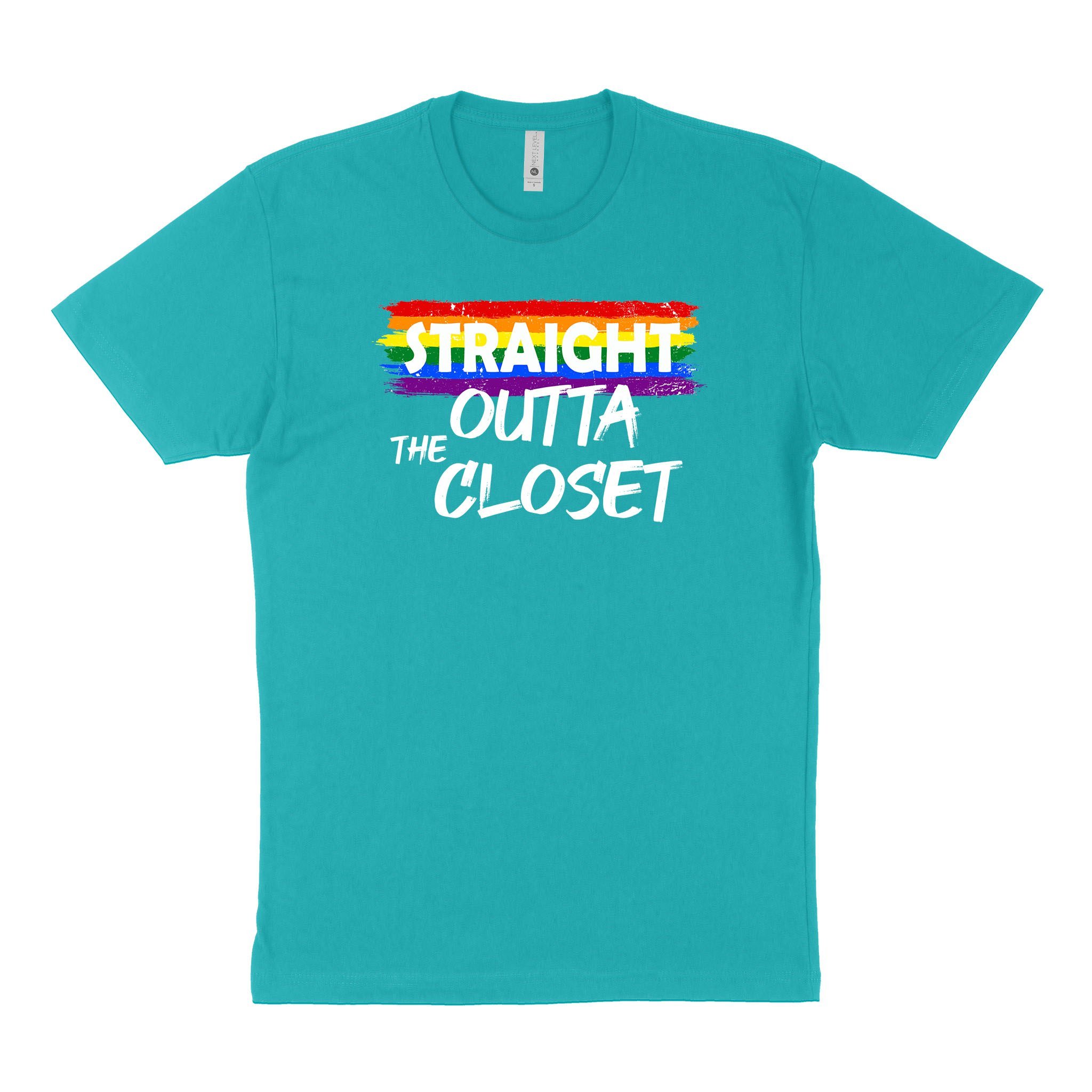 LGBT Unisex’s Graphic Tees, LGBT Fashion Designs, Graphic Unisex T-Shirt, Husband Wife Personalized Gifts, Straight Outta The Closet Next Level 3600 Unisex T-Shirt